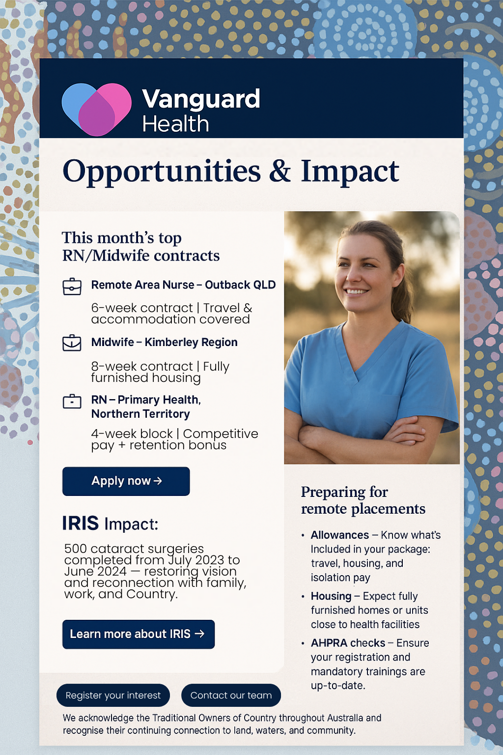 IRIS program monthly email newsletter template